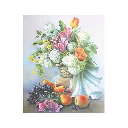 Цветы и фрукты Принт для художественной вышивки Alisena AL1013а - Вышивка крестиком и бисером - Овца Рукодельница