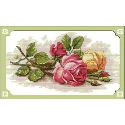 Різнобарвна троянда Набір для вишивання хрестиком з друкованою схемою на тканині Joy Sunday H091JS - Вишивка хрестиком і бісером - Овечка Рукодільниця