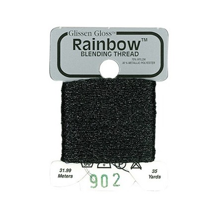 Rainbow Blending Thread 902 Black Металлизированное мулине Glissen Gloss RBT902 - Вишивка хрестиком і бісером - Овечка Рукодільниця
