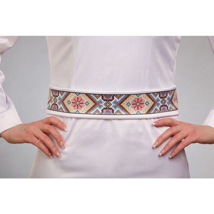 Заготовка жіночого пояса для вишивки бісером Барвиста Вишиванка Ніжний орнамент ПС059кБнннн