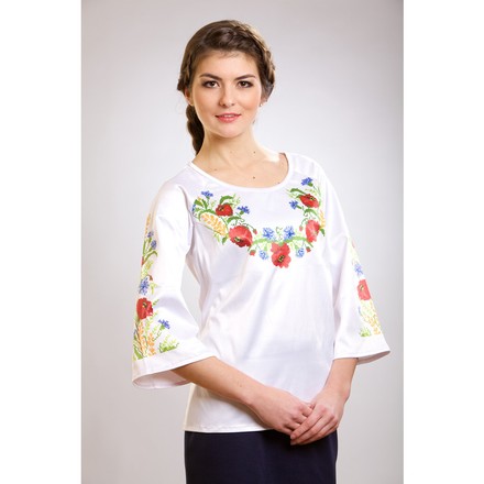Набір для вишивки жіночої блузки бісером Польові квіти БЖ024лБннннk - Вишивка хрестиком і бісером - Овечка Рукодільниця