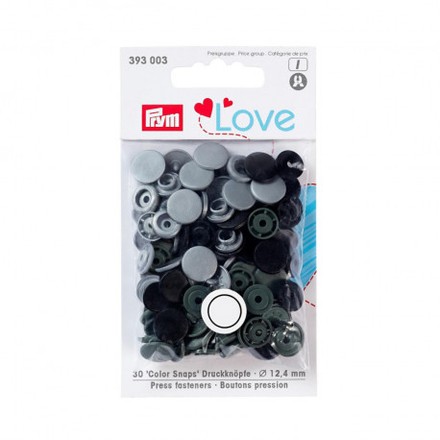 Кнопки Color Snaps (серого цвета) Prym 393003 - Вышивка крестиком и бисером - Овца Рукодельница