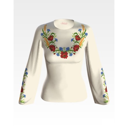 Набір для вишивки жіночої блузки бісером Польові квіти БЖ024хМннннk - Вишивка хрестиком і бісером - Овечка Рукодільниця