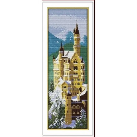 Замок Шванн, Німеччина Набір для вишивання хрестиком з друкованою схемою на тканині Joy Sunday F213JS - Вишивка хрестиком і бісером - Овечка Рукодільниця