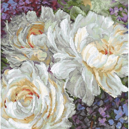 Набір для вишивання LETISTITCH Білі троянди LETI 930 - Вышивка крестиком и бисером - Овца Рукодельница