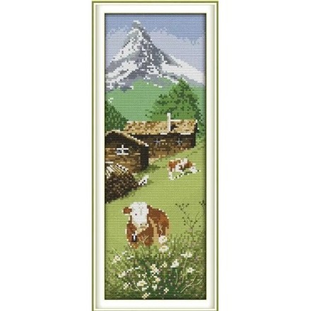 Альпи Набір для вишивання хрестиком з друкованою схемою на тканині Joy Sunday F208JS - Вышивка крестиком и бисером - Овца Рукодельница