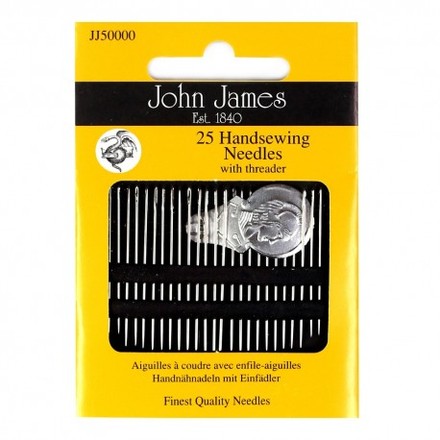 25 Sewing needles + Threader Набір швейних голок + ниткодівач John James JJ50000 - Вишивка хрестиком і бісером - Овечка Рукодільниця