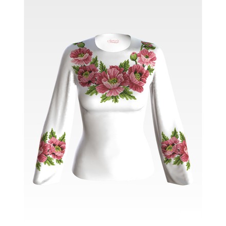 Набір для вишивки жіночої блузки бісером Маки рожеві БЖ042пБннннk - Вишивка хрестиком і бісером - Овечка Рукодільниця