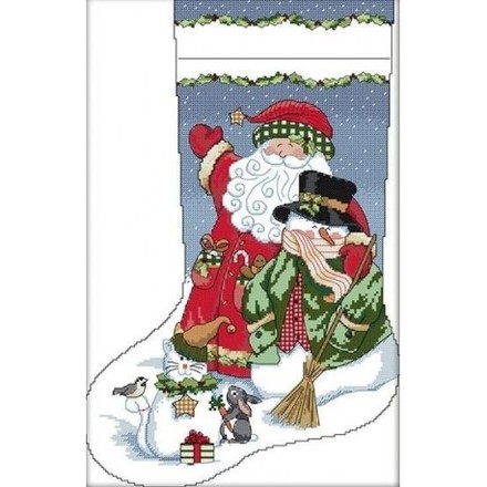 Різдвяний чобіток Набір для вишивання хрестиком з друкованою схемою на тканині Joy Sunday C593 - Вишивка хрестиком і бісером - Овечка Рукодільниця