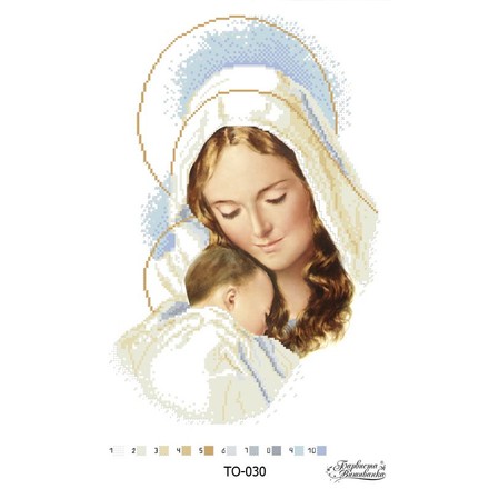 Схема картини Мадонна з дитям для вишивки бісером на тканині ТО030пн3045 - Вишивка хрестиком і бісером - Овечка Рукодільниця