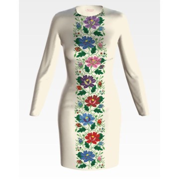 Набір для вишивки нитками Барвиста Вишиванка заготовки жіночої сукні – вишиванки Буковинська сучасна ПЛ931кМннннi