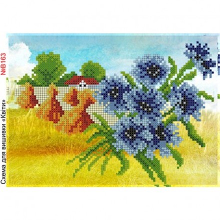 Квіти Схема для вишивки бісером Biser-Art В163ба - Вишивка хрестиком і бісером - Овечка Рукодільниця