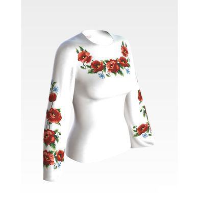 Набір для вишивки жіночої блузки бісером Маки, волошки БЖ003пБннннk - Вишивка хрестиком і бісером - Овечка Рукодільниця