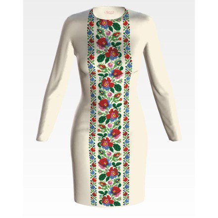 Набір для вишивки нитками Барвиста Вишиванка заготовки жіночої сукні – вишиванки Буковинська сучасна ПЛ961дМннннi
