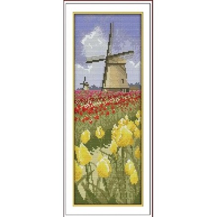 Голландський вітряк Набір для вишивання хрестиком з друкованою схемою на тканині Joy Sunday F217JS - Вишивка хрестиком і бісером - Овечка Рукодільниця