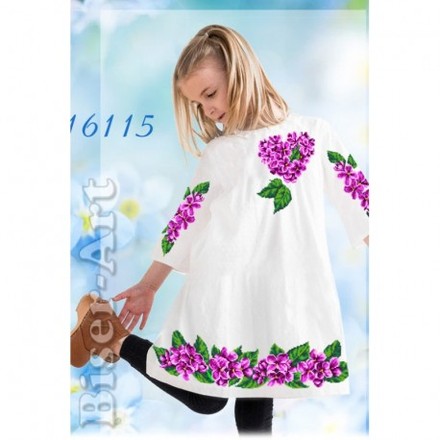 Сукня дитяча біла (габардин) Заготовка для вишивки бісером або нитками Biser-Art 16115ба - Вишивка хрестиком і бісером - Овечка Рукодільниця