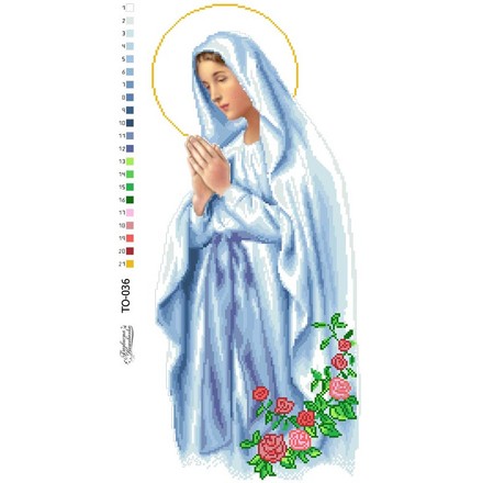 Схема картини Марія непорочного зачаття для вишивки бісером на тканині ТО036ан3161 - Вишивка хрестиком і бісером - Овечка Рукодільниця