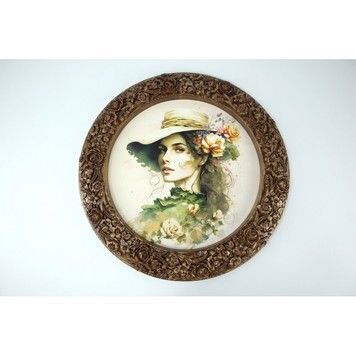Этническая Резная деревянная круглая рама ArtInspirate FR_25-B