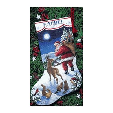 Набор для вышивания Dimensions 08683 Santa’s Arrival Stocking - Вышивка крестиком и бисером - Овца Рукодельница