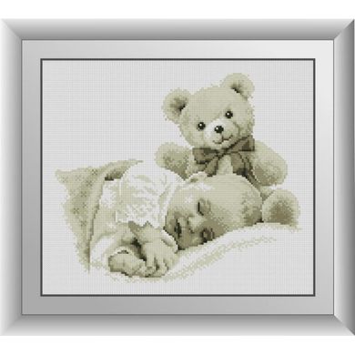 Крихітка з ведмедиком. Dream Art (30691D) - Вишивка хрестиком і бісером - Овечка Рукодільниця