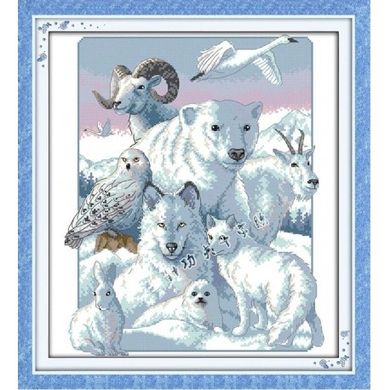 Арктичні тварини Набір для вишивання хрестиком з друкованою схемою на тканині Joy Sunday D125 - Вишивка хрестиком і бісером - Овечка Рукодільниця