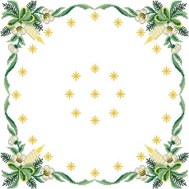 Схема Новогодняя скатерть Рождественские звезды для вышивки бисером и нитками на немецкой ткани с водонепроницаемым покрытием. ТР148аБ5252 - Вышивка крестиком и бисером - Овца Рукодельница