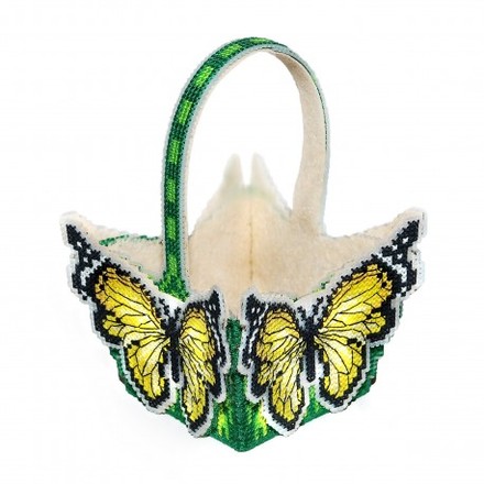 Кошик з метеликами Набір для вишивання на пластиковій канві Alisena 8048а - Вишивка хрестиком і бісером - Овечка Рукодільниця