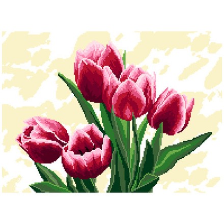 Тюльпаны Схема для вышивания с нанесённым рисунком Orchidea O-2528 - Вишивка хрестиком і бісером - Овечка Рукодільниця