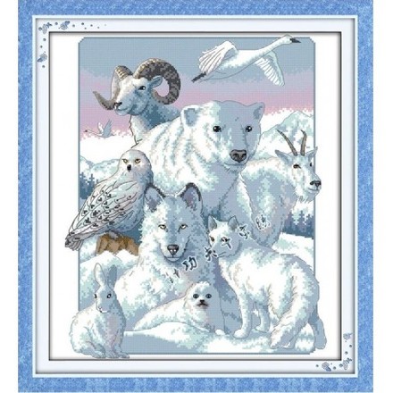 Арктичні тварини Набір для вишивання хрестиком з друкованою схемою на тканині Joy Sunday D125 - Вышивка крестиком и бисером - Овца Рукодельница