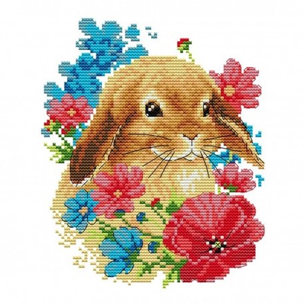 Маленький кролик Набір для вишивання хрестом з друкованою схемою на тканині Joy Sunday DA701 - Вишивка хрестиком і бісером - Овечка Рукодільниця