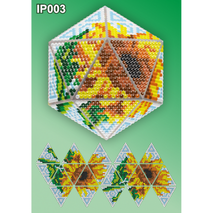 Подсолнухи 3d Новогодний шар Набор для выкладки пластиковыми алмазиками Вдохновение IP003 - Вышивка крестиком и бисером - Овца Рукодельница