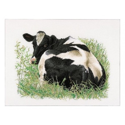 Набір для вишивання хрестиком Cow (back) Linen Thea Gouverneur 452 - Вишивка хрестиком і бісером - Овечка Рукодільниця