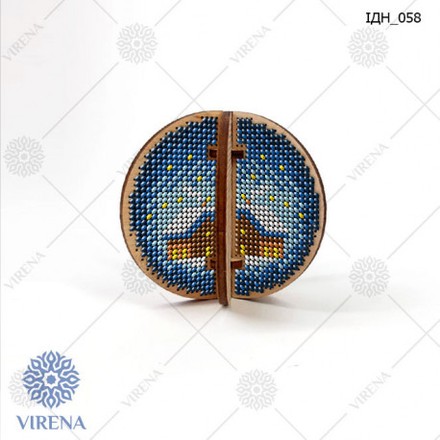 Набор для изготовления ёлочной игрушки VIRENA ИДН_058 - Вышивка крестиком и бисером - Овца Рукодельница