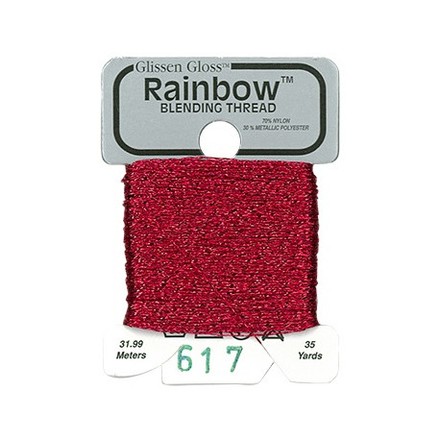 Rainbow Blending Thread 617 Red Металлизированное мулине Glissen Gloss RBT617 - Вишивка хрестиком і бісером - Овечка Рукодільниця