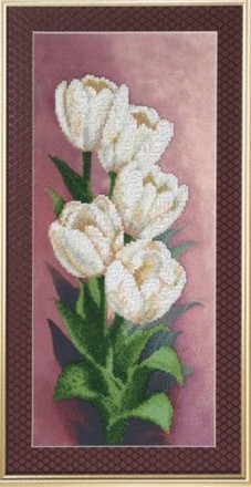 Белоснежные тюльпаны. Набор для вышивки. Чаривна мить (Б-682) - Вышивка крестиком и бисером - Овца Рукодельница