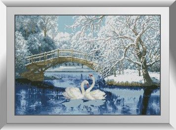 Набір для малювання каменями алмазний живопис Dream Art Ставок з лебедями (квадратні, повна) 31389D - Вишивка хрестиком і бісером - Овечка Рукодільниця