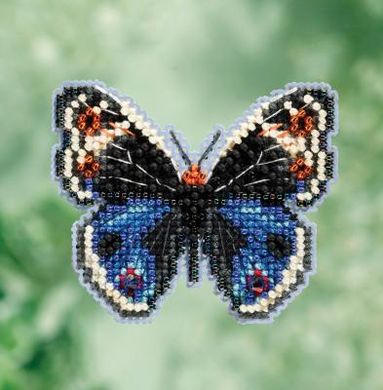 Blue Pansy Butterfly/Синій метелик. Набір для вишивання. Mill Hill (MH181711) - Вишивка хрестиком і бісером - Овечка Рукодільниця