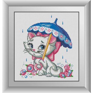 Кішка під парасолькою. Dream Art (30183D) - Вишивка хрестиком і бісером - Овечка Рукодільниця