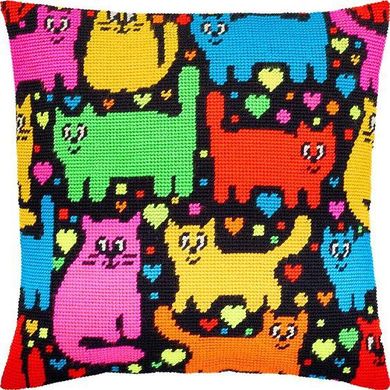 Кошачья мозаика. Набор для вышивания подушки. Чарівниця (V-202) - Вышивка крестиком и бисером - Овца Рукодельница
