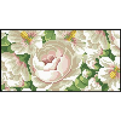Набор для вышивки нитками Барвиста Вышиванка заготовки сшитого клатча Белые мальвы и розы КЛ190дЧ1301i - Вышивка крестиком и бисером - Овца Рукодельница