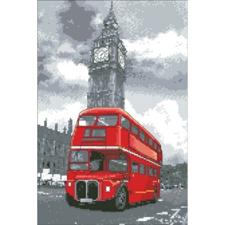 Автобус на фоне Биг Бена Канва с нанесенным рисунком Світ можливостей 30.507СМД - Вишивка хрестиком і бісером - Овечка Рукодільниця