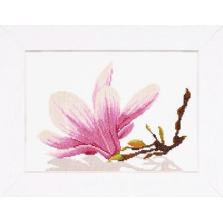 Набор для вышивания PN-0008304 Magnolia Twig with Flower Веточка магнолии - Вишивка хрестиком і бісером - Овечка Рукодільниця