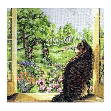 Набор для вышивания Janlynn 023-0336 View of the Garden Cat - Вишивка хрестиком і бісером - Овечка Рукодільниця