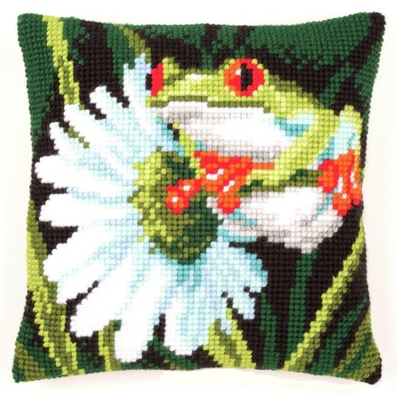 Червоні очі жаба. Вишивка подушки. Vervaco (PN-0145755) - Вишивка хрестиком і бісером - Овечка Рукодільниця