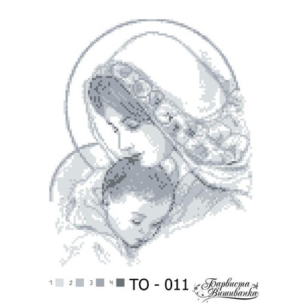 Схема картины Мария с ребенком серая для вышивки бисером на ткани ТО011ан2535 - Вышивка крестиком и бисером - Овца Рукодельница