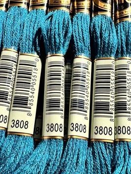 Муліне для вишивання AIRO №3808 колір Turquoise, Ultra Very Dark/Надзвичайно темний бірюзовий 8м