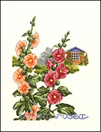 Будиночок та квіти. Набір для вишивання хрестом. Eva Rosenstand (12-302) - Вишивка хрестиком і бісером - Овечка Рукодільниця