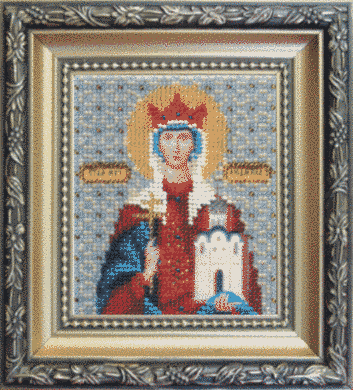 Икона святой мученицы Людмилы. Чаривна мить (Б-1041) - Вышивка крестиком и бисером - Овца Рукодельница