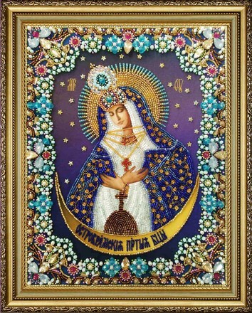 Ікона Божої Матері "Остробрамська". Набір для вишивання бісером. Картини Бісером (Р-425кб) - Вишивка хрестиком і бісером - Овечка Рукодільниця