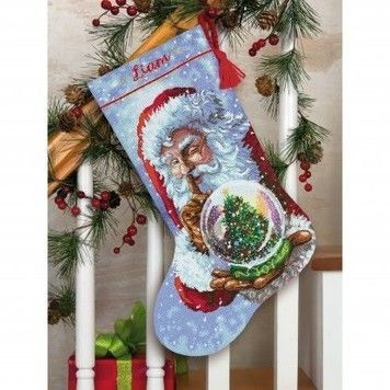Набір для вишивання хрестиком Santas Snow Globe//Снігова куля Санти DIMENSIONS 70-08985 - Вишивка хрестиком і бісером - Овечка Рукодільниця